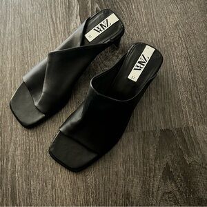 Zara Black Women's Heeled Mules